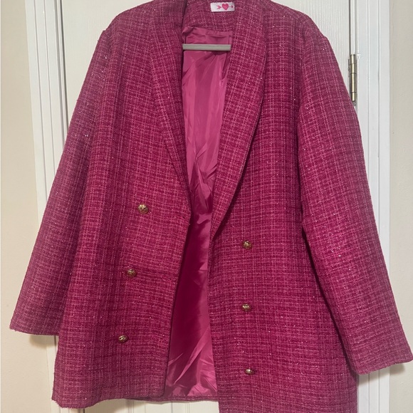 Buddy Love Jackets & Blazers - Buddy Love Fuchsia Tweed Blazer
